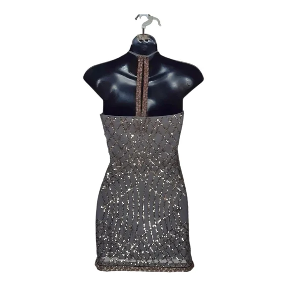 SAYLOR Goldy Sequin Beaded Mini Dress Cocktail Party Revolve XS 0 2 - Picture 4 of 9
